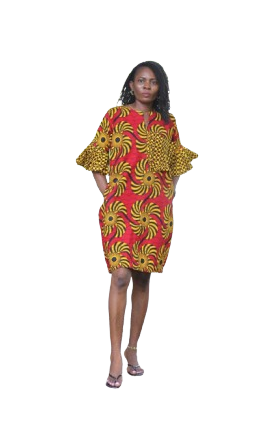 FABULOUSLY MADE SIMPLE LADIES ANKARA PRINT MIDI DRESS